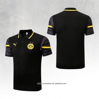 Camisola Polo del Dortmund 22/23 Preto y Amarelo