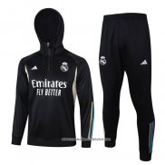 Sueter de Treinamento Real Madrid 23/24 Crianca Preto y Branco