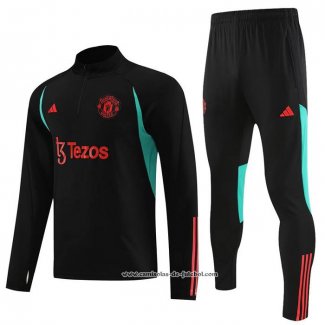 Sueter de Treinamento Manchester United 23/24 Crianca Preto