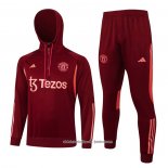 Sueter de Treinamento Manchester United 23/24 Crianca Vermelho Oscuro