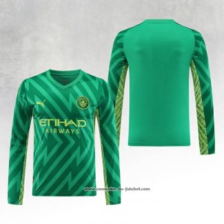 Camisola Manchester City Goleiro 23/24 Manga Comprida Verde