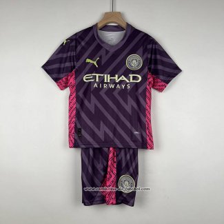 Camisola Manchester City Goleiro 23/24 Crianca Purpura