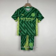 Camisola Manchester City Goleiro 23/24 Crianca Verde