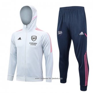 Fato de Treino Hoodie Arsenal 23/24 Cinza