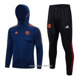 Fato de Treino Hoodie Manchester United 23/24 Azul