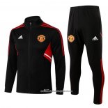 Jaqueta de Treinamento Manchester United 22/23 Crianca Preto y Vermelho