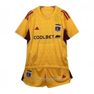 Camisola Colo-Colo Goleiro 2023 Crianca Amarelo