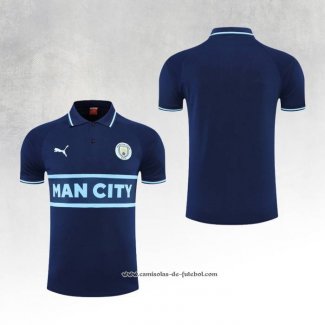 Camisola Polo del Manchester City 2022-2023 Azul Marino