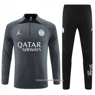 Sueter de Treinamento Paris Saint-Germain Jordan 23/24 Cinza