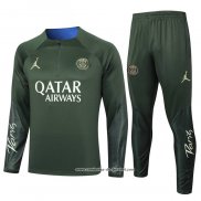 Sueter de Treinamento Paris Saint-Germain Jordan 23/24 Crianca Verde