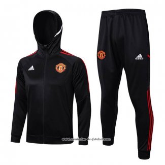 Fato de Treino Hoodie Manchester United 22/23 Preto